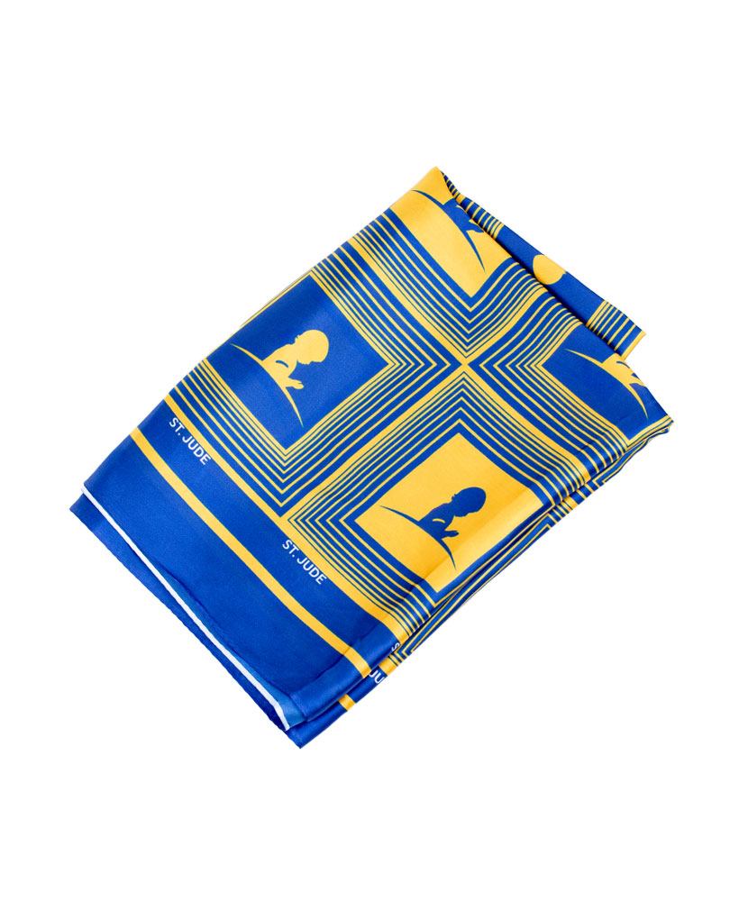 Blue/Yellow Repeat Square Logo Scarf